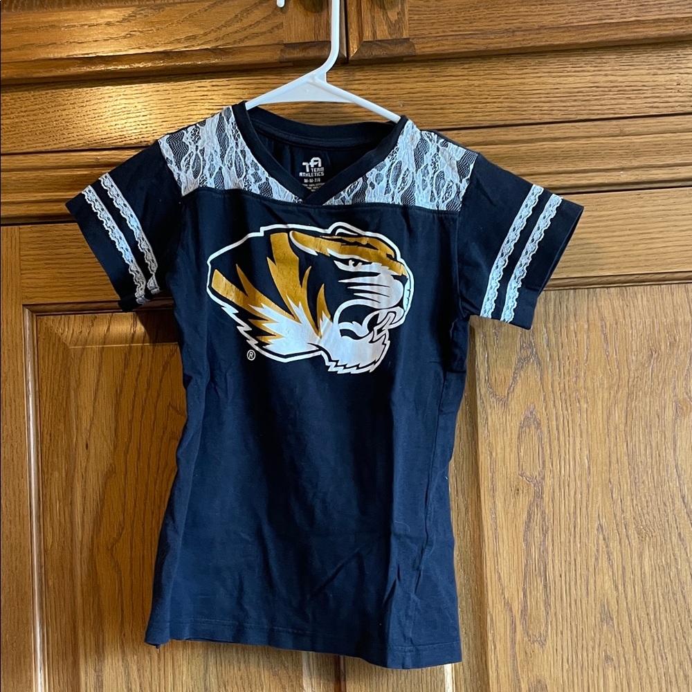 Kids Black Tiger Graphic Lace Sleeve T-Shirt